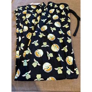 Star Wars Mandalorian Pajama Pants Mens Small Black NWT Grogu Baby Yoda Lounge